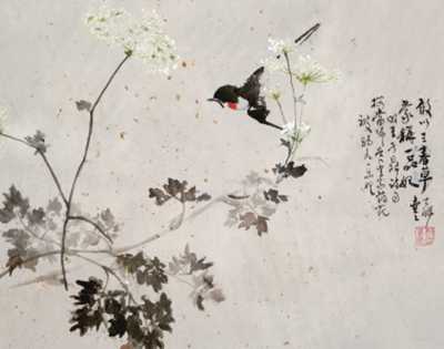 口衔离别字，远寄当归草